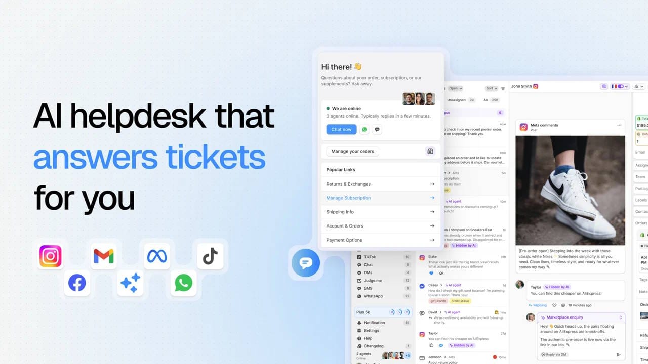 Commslayer brings customer conversations and Shopify order details into one inbox, with AI assistance for replies.