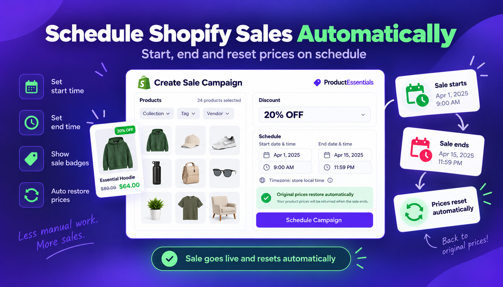 How to schedule a Shopify sale that starts and ends automatically
