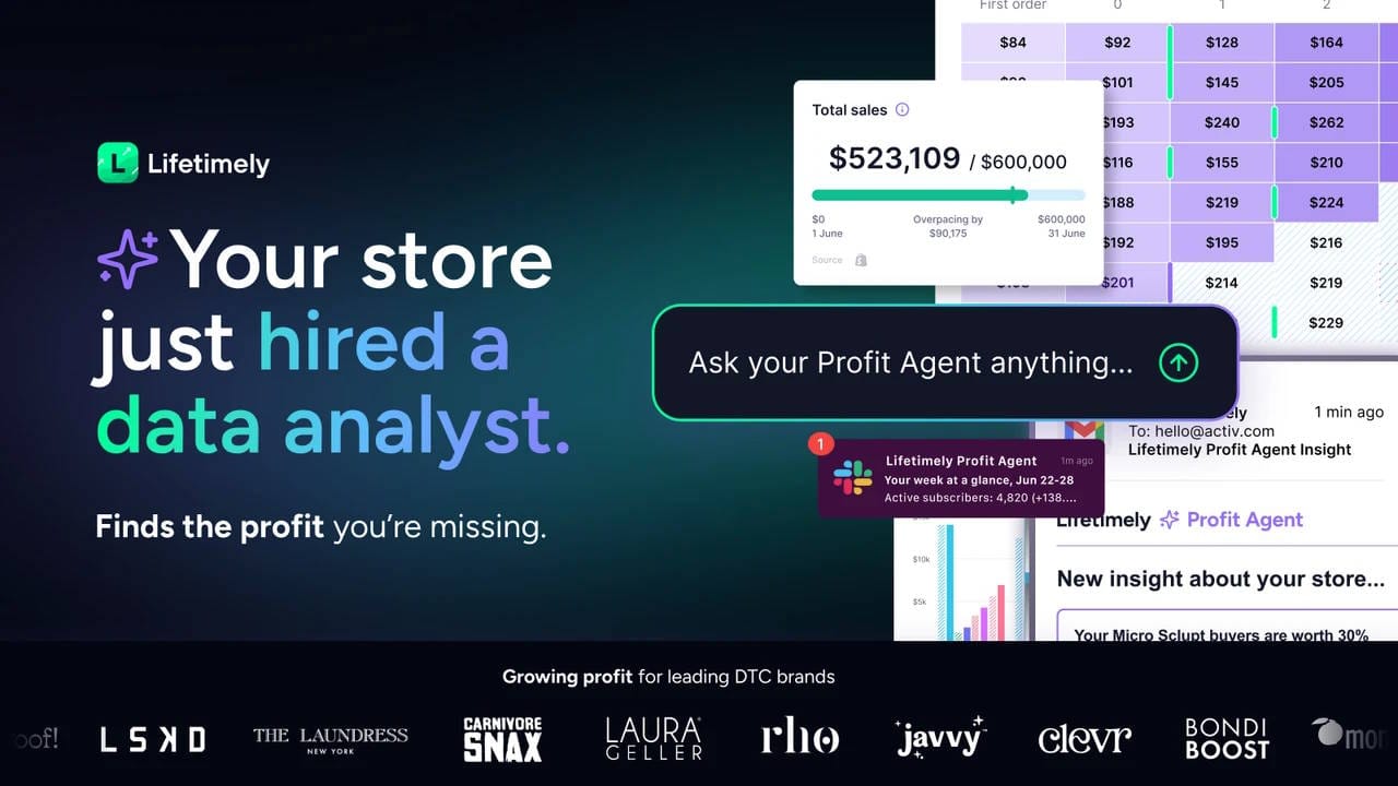 Lifetimely combines campaign reporting with profit and customer lifetime value analytics.