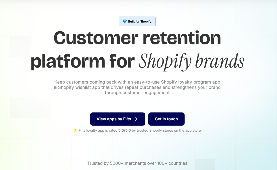 Flits banner: Customer retention platform for Shopify brands