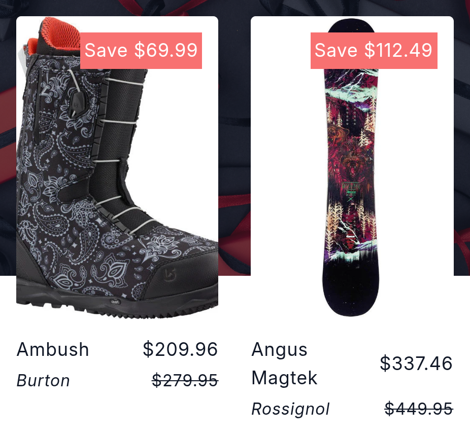 Two products on Disco's flash sale page for a Black Friday preview sale, each with its sale price in dollars and the original price struck through